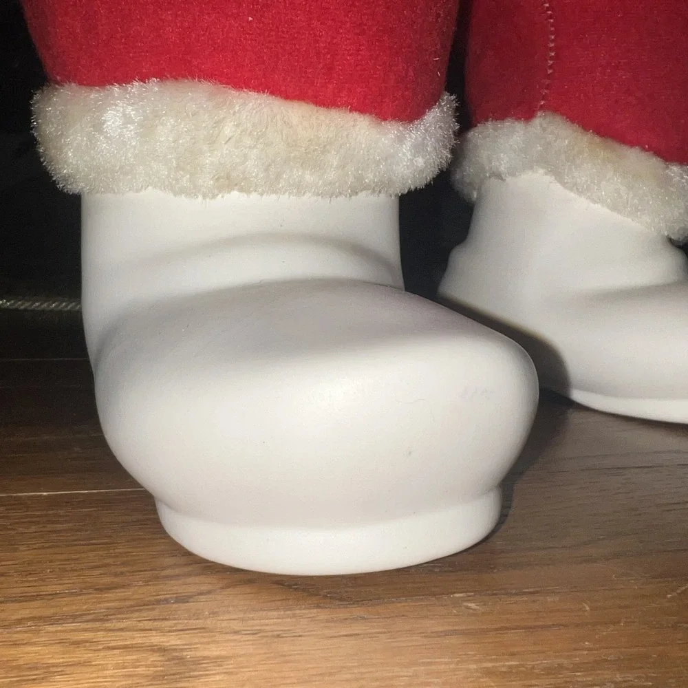 Vintage Rushton Co. Santa Claus Plush Doll Rubber Face‎ White Boots 20